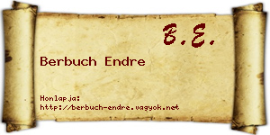 Berbuch Endre névjegykártya